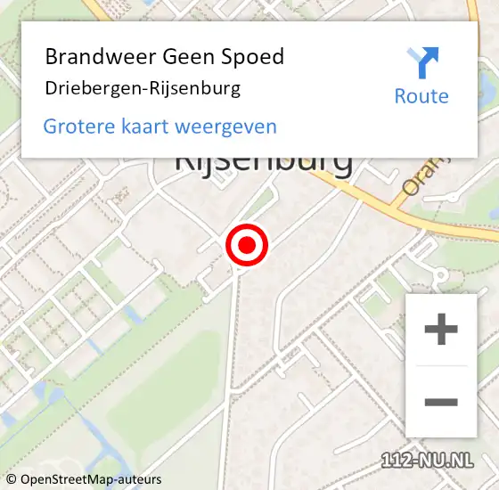 Locatie op kaart van de 112 melding: Brandweer Geen Spoed Naar Driebergen-Rijsenburg op 29 oktober 2024 18:28