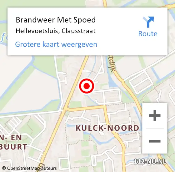 Locatie op kaart van de 112 melding: Brandweer Met Spoed Naar Hellevoetsluis, Clausstraat op 29 oktober 2024 18:44