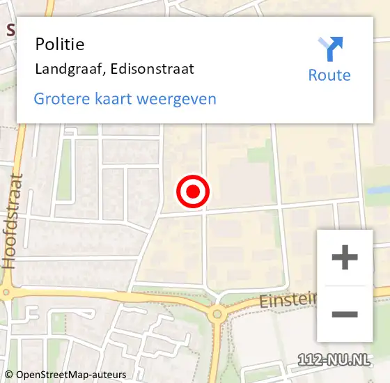 Locatie op kaart van de 112 melding: Politie Landgraaf, Edisonstraat op 29 oktober 2024 19:25