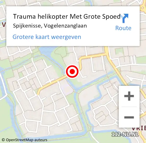 Locatie op kaart van de 112 melding: Trauma helikopter Met Grote Spoed Naar Spijkenisse, Vogelenzanglaan op 29 oktober 2024 19:53