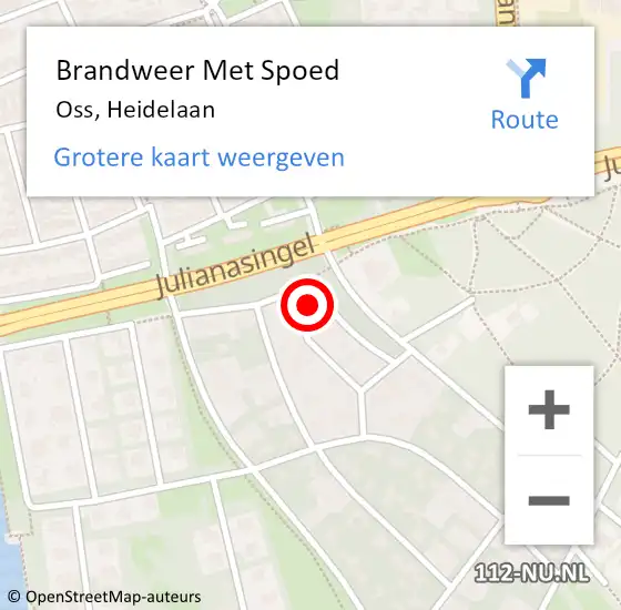 Locatie op kaart van de 112 melding: Brandweer Met Spoed Naar Oss, Heidelaan op 29 oktober 2024 21:12