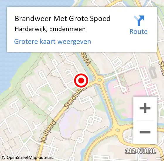 Locatie op kaart van de 112 melding: Brandweer Met Grote Spoed Naar Harderwijk, Emdenmeen op 29 oktober 2024 22:10