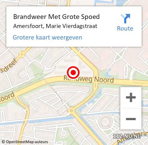 Locatie op kaart van de 112 melding: Brandweer Met Grote Spoed Naar Amersfoort, Marie Vierdagstraat op 29 oktober 2024 22:13