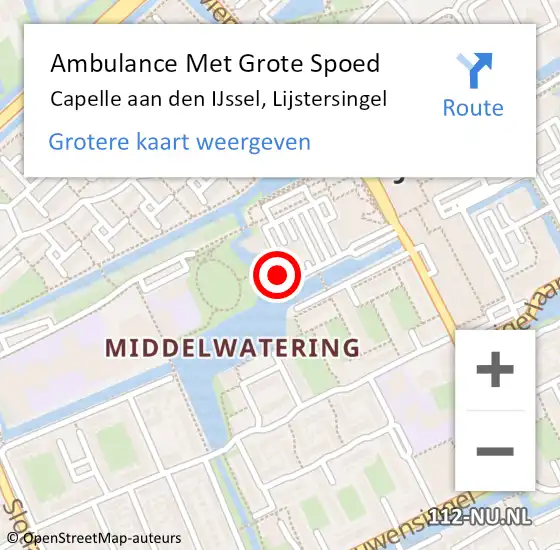 Locatie op kaart van de 112 melding: Ambulance Met Grote Spoed Naar Capelle aan den IJssel, Lijstersingel op 29 oktober 2024 22:52