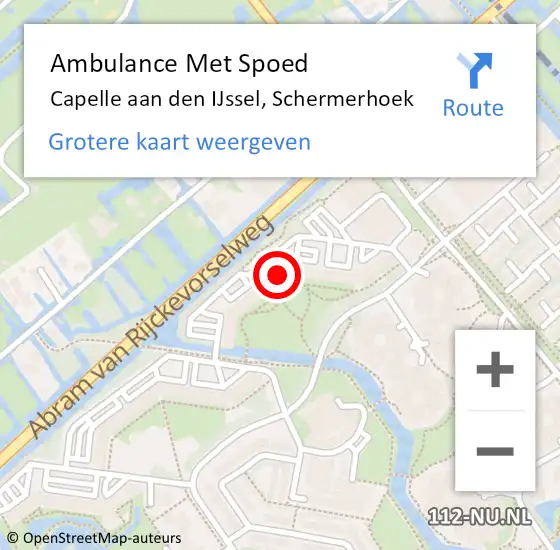 Locatie op kaart van de 112 melding: Ambulance Met Spoed Naar Capelle aan den IJssel, Schermerhoek op 30 oktober 2024 00:18