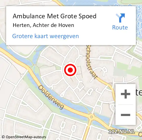 Locatie op kaart van de 112 melding: Ambulance Met Grote Spoed Naar Herten, Achter de Hoven op 30 oktober 2024 01:11