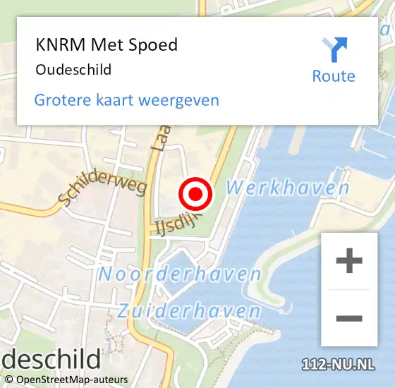 Locatie op kaart van de 112 melding: KNRM Met Spoed Naar Oudeschild op 30 oktober 2024 01:12