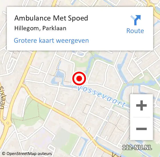 Locatie op kaart van de 112 melding: Ambulance Met Spoed Naar Hillegom, Parklaan op 30 oktober 2024 01:39