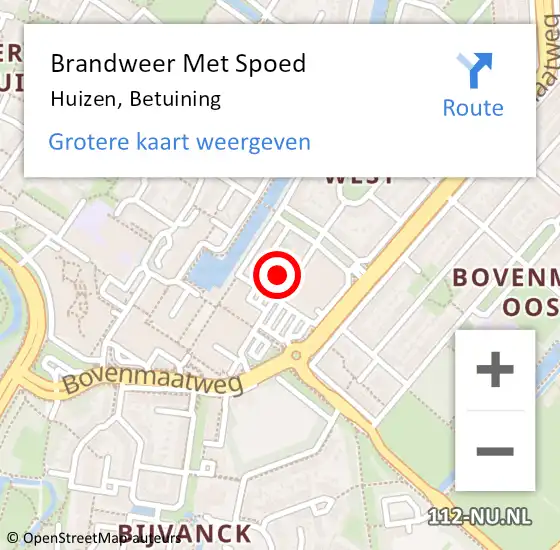 Locatie op kaart van de 112 melding: Brandweer Met Spoed Naar Huizen, Betuining op 30 oktober 2024 02:10