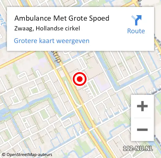 Locatie op kaart van de 112 melding: Ambulance Met Grote Spoed Naar Zwaag, Hollandse cirkel op 30 oktober 2024 05:10