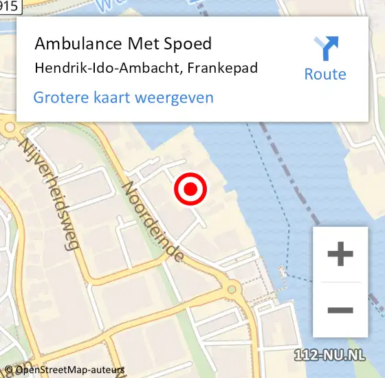 Locatie op kaart van de 112 melding: Ambulance Met Spoed Naar Hendrik-Ido-Ambacht, Frankepad op 30 oktober 2024 06:08