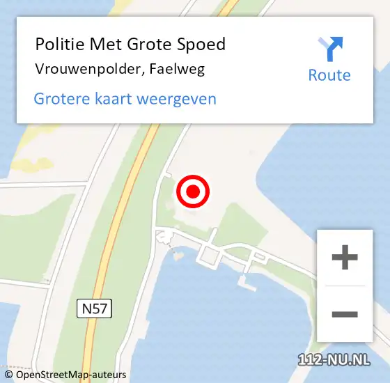 Locatie op kaart van de 112 melding: Politie Met Grote Spoed Naar Vrouwenpolder, Faelweg op 30 oktober 2024 06:11