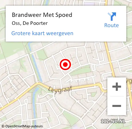 Locatie op kaart van de 112 melding: Brandweer Met Spoed Naar Oss, De Poorter op 30 oktober 2024 06:31