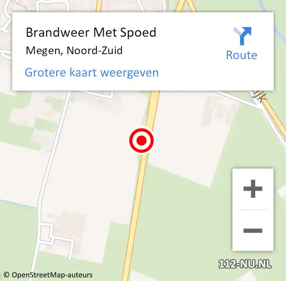 Locatie op kaart van de 112 melding: Brandweer Met Spoed Naar Megen, Noord-Zuid op 30 oktober 2024 06:52