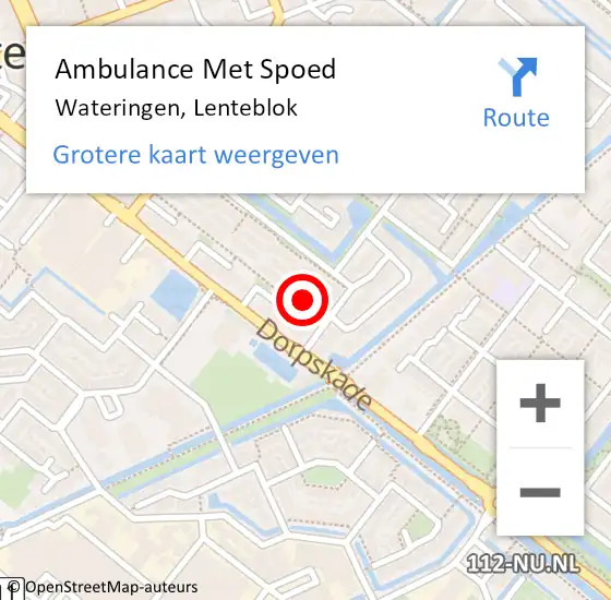 Locatie op kaart van de 112 melding: Ambulance Met Spoed Naar Wateringen, Lenteblok op 30 oktober 2024 06:58