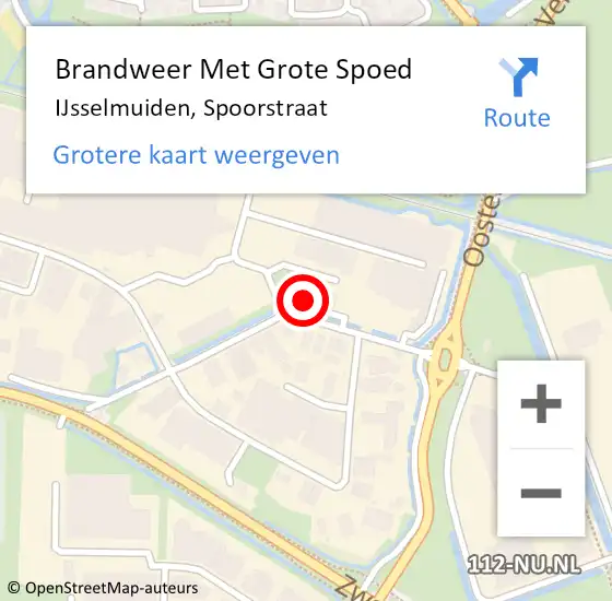 Locatie op kaart van de 112 melding: Brandweer Met Grote Spoed Naar IJsselmuiden, Spoorstraat op 30 oktober 2024 07:28