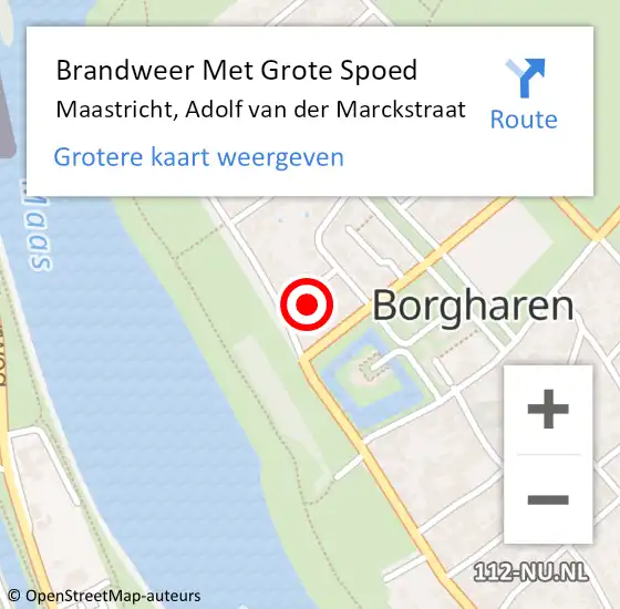 Locatie op kaart van de 112 melding: Brandweer Met Grote Spoed Naar Maastricht, Adolf van der Marckstraat op 30 oktober 2024 08:08