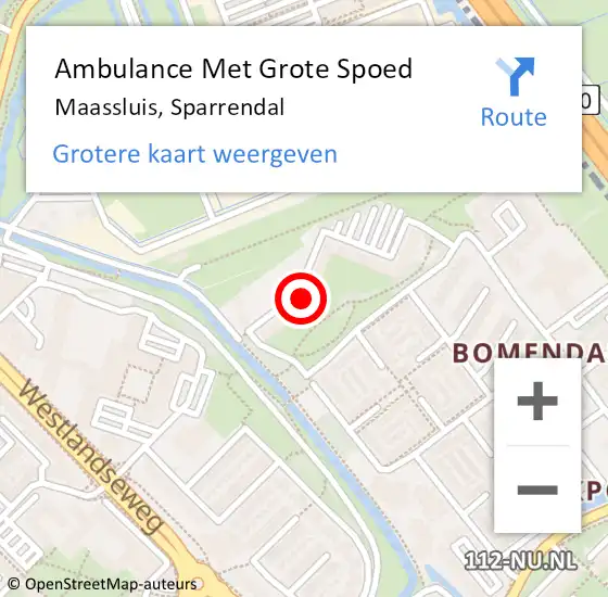 Locatie op kaart van de 112 melding: Ambulance Met Grote Spoed Naar Maassluis, Sparrendal op 30 oktober 2024 08:44