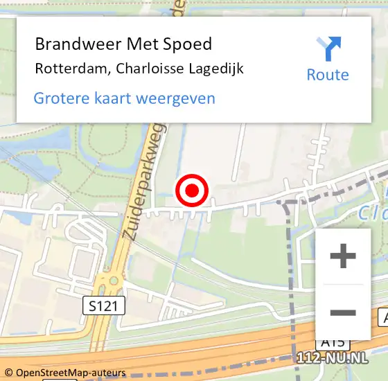 Locatie op kaart van de 112 melding: Brandweer Met Spoed Naar Rotterdam, Charloisse Lagedijk op 30 oktober 2024 08:48