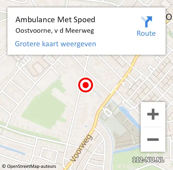 Locatie op kaart van de 112 melding: Ambulance Met Spoed Naar Oostvoorne, v d Meerweg op 30 oktober 2024 09:11