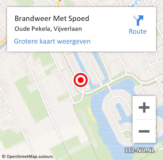 Locatie op kaart van de 112 melding: Brandweer Met Spoed Naar Oude Pekela, Vijverlaan op 30 oktober 2024 09:11