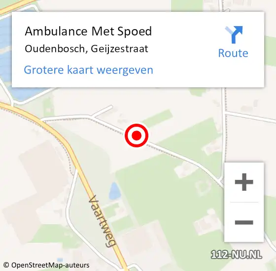 Locatie op kaart van de 112 melding: Ambulance Met Spoed Naar Oudenbosch, Geijzestraat op 25 oktober 2014 09:26