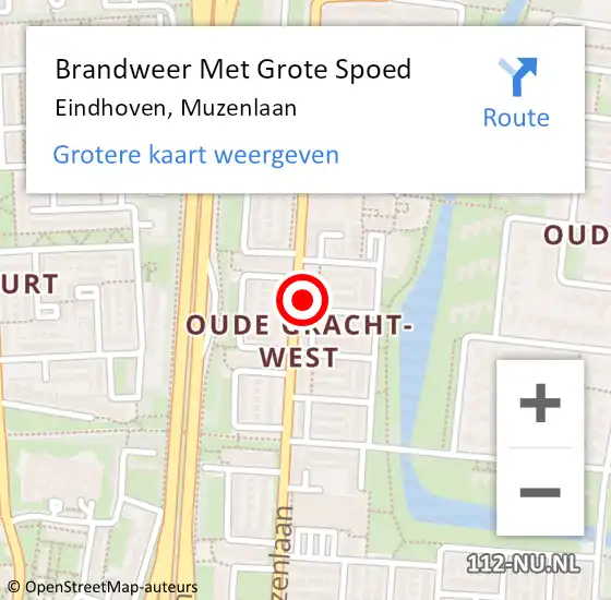 Locatie op kaart van de 112 melding: Brandweer Met Grote Spoed Naar Eindhoven, Muzenlaan op 30 oktober 2024 10:44