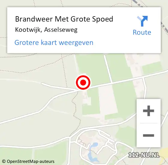 Locatie op kaart van de 112 melding: Brandweer Met Grote Spoed Naar Kootwijk, Asselseweg op 30 oktober 2024 10:53