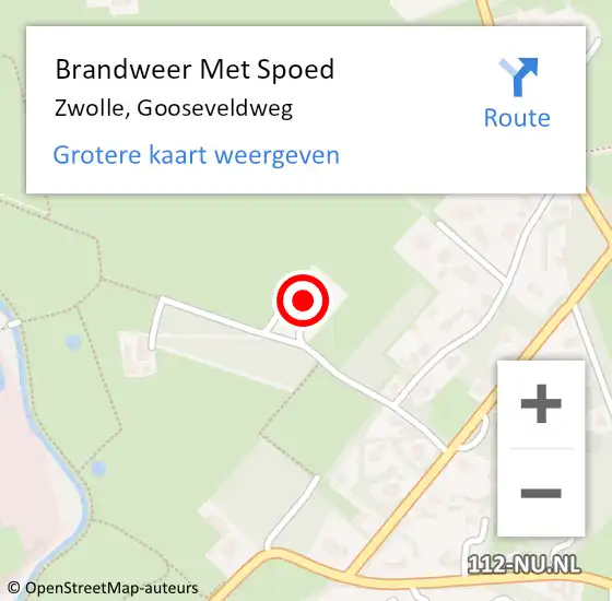 Locatie op kaart van de 112 melding: Brandweer Met Spoed Naar Zwolle, Gooseveldweg op 30 oktober 2024 10:53