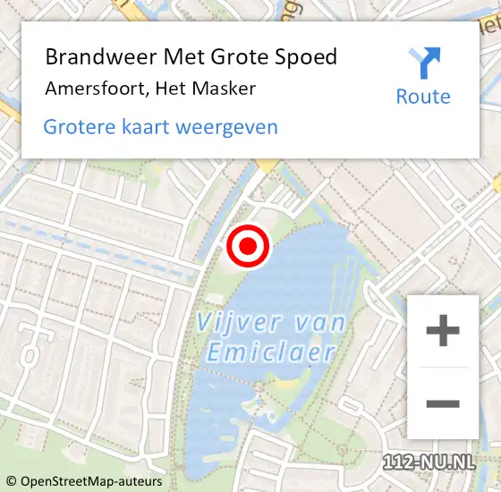 Locatie op kaart van de 112 melding: Brandweer Met Grote Spoed Naar Amersfoort, Het Masker op 30 oktober 2024 11:03