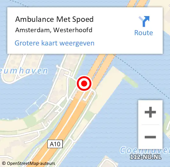 Locatie op kaart van de 112 melding: Ambulance Met Spoed Naar Amsterdam, Westerhoofd op 30 oktober 2024 11:33