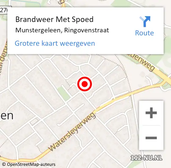 Locatie op kaart van de 112 melding: Brandweer Met Spoed Naar Munstergeleen, Ringovenstraat op 30 oktober 2024 11:48