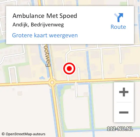 Locatie op kaart van de 112 melding: Ambulance Met Spoed Naar Andijk, Bedrijvenweg op 30 oktober 2024 11:51