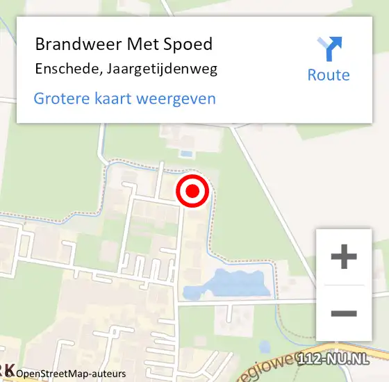 Locatie op kaart van de 112 melding: Brandweer Met Spoed Naar Enschede, Jaargetijdenweg op 30 oktober 2024 12:43