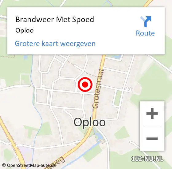 Locatie op kaart van de 112 melding: Brandweer Met Spoed Naar Oploo op 30 oktober 2024 13:19