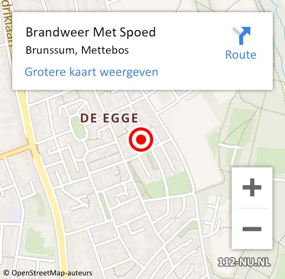 Locatie op kaart van de 112 melding: Brandweer Met Spoed Naar Brunssum, Mettebos op 30 oktober 2024 13:50