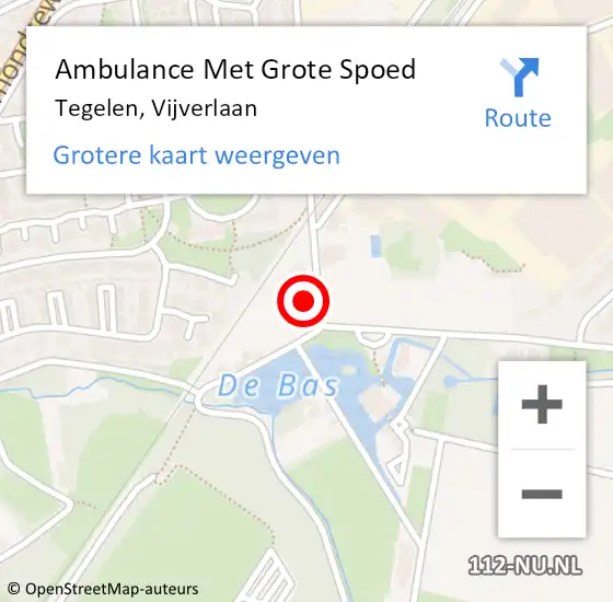 Locatie op kaart van de 112 melding: Ambulance Met Grote Spoed Naar Tegelen, Vijverlaan op 30 oktober 2024 13:55