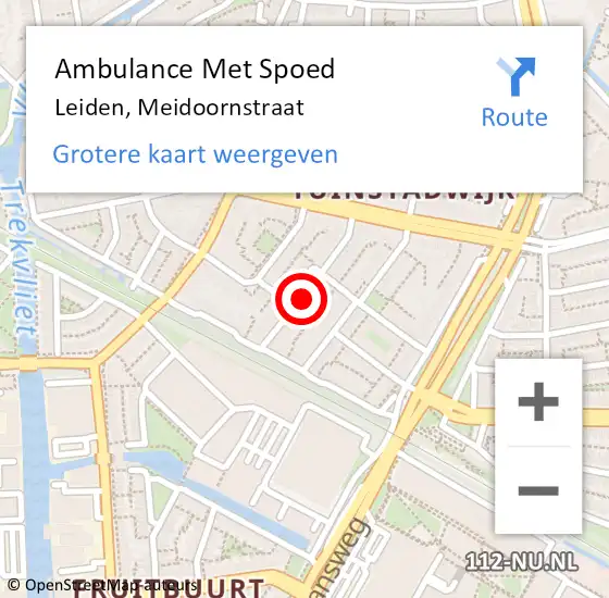 Locatie op kaart van de 112 melding: Ambulance Met Spoed Naar Bergambacht, Meidoornstraat op 30 oktober 2024 14:12