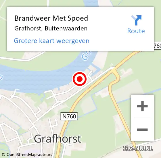 Locatie op kaart van de 112 melding: Brandweer Met Spoed Naar Grafhorst, Buitenwaarden op 30 oktober 2024 14:23