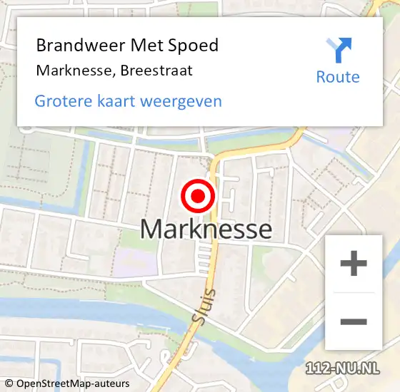 Locatie op kaart van de 112 melding: Brandweer Met Spoed Naar Marknesse, Breestraat op 30 oktober 2024 14:26