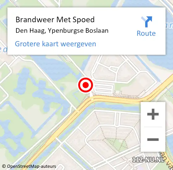 Locatie op kaart van de 112 melding: Brandweer Met Spoed Naar Den Haag, Ypenburgse Boslaan op 30 oktober 2024 14:41