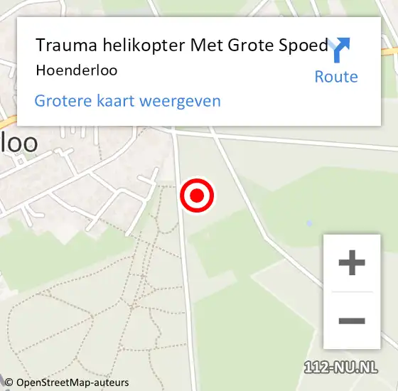 Locatie op kaart van de 112 melding: Trauma helikopter Met Grote Spoed Naar Hoenderloo op 30 oktober 2024 15:08