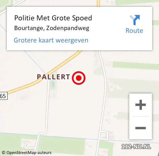 Locatie op kaart van de 112 melding: Politie Met Grote Spoed Naar Bourtange, Zodenpandweg op 30 oktober 2024 15:35