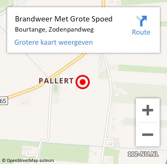 Locatie op kaart van de 112 melding: Brandweer Met Grote Spoed Naar Bourtange, Zodenpandweg op 30 oktober 2024 15:35