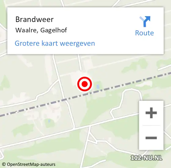 Locatie op kaart van de 112 melding: Brandweer Waalre, Gagelhof op 30 oktober 2024 15:53