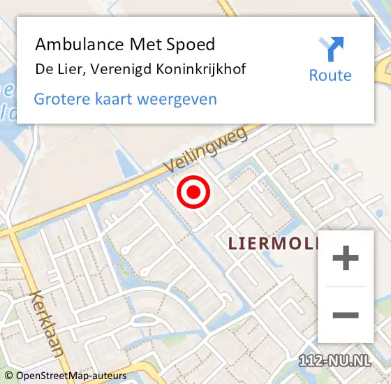 Locatie op kaart van de 112 melding: Ambulance Met Spoed Naar De Lier, Verenigd Koninkrijkhof op 30 oktober 2024 16:11