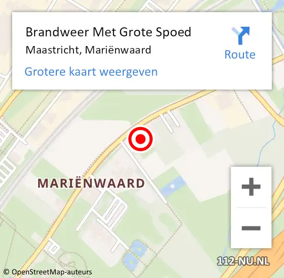 Locatie op kaart van de 112 melding: Brandweer Met Grote Spoed Naar Maastricht, Mariënwaard op 30 oktober 2024 16:27