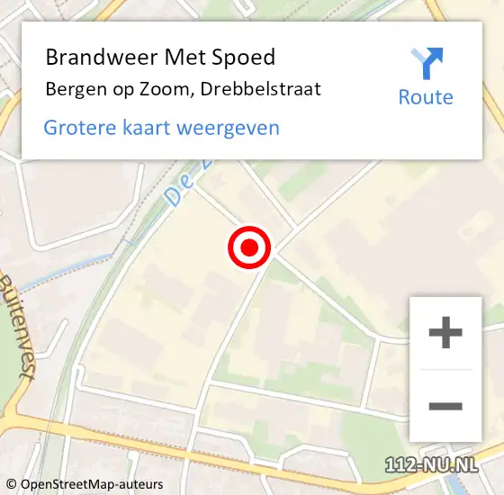 Locatie op kaart van de 112 melding: Brandweer Met Spoed Naar Bergen op Zoom, Drebbelstraat op 30 oktober 2024 16:38