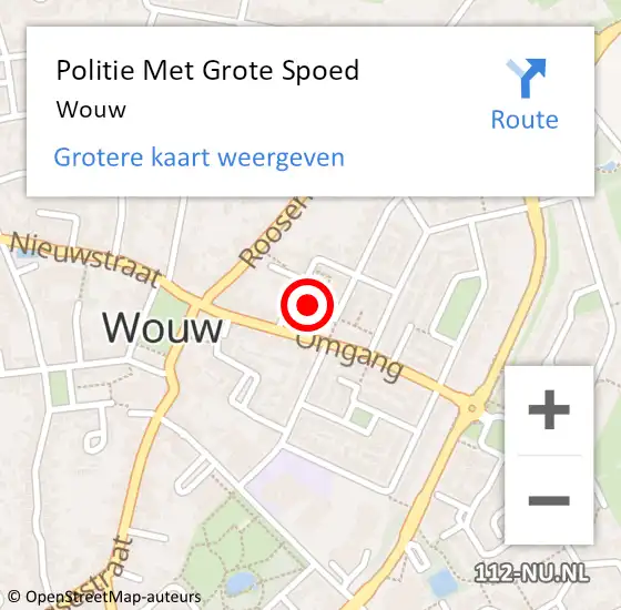 Locatie op kaart van de 112 melding: Politie Met Grote Spoed Naar Wouw op 30 oktober 2024 16:50