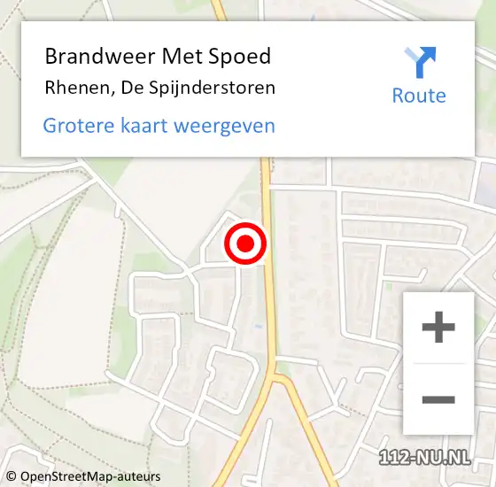 Locatie op kaart van de 112 melding: Brandweer Met Spoed Naar Rhenen, De Spijnderstoren op 25 oktober 2014 10:13